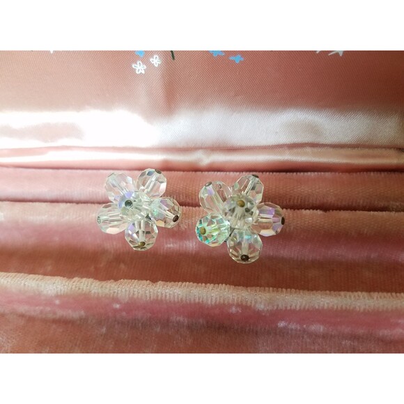 Aurora Borealis Crystal Clip-on Earrings - Picture 7 of 10